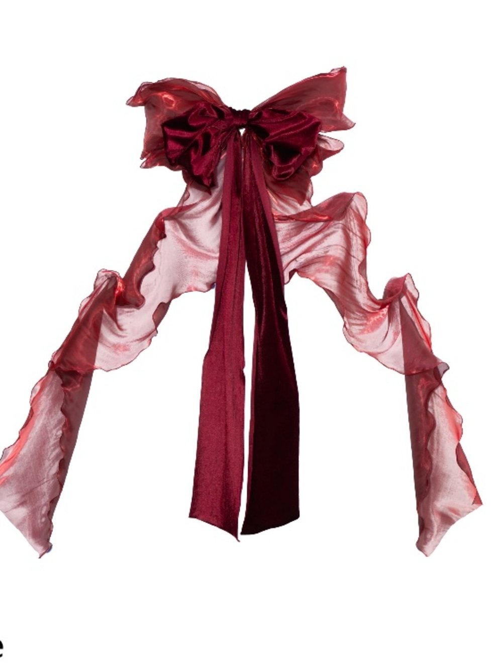 My Texas House Red Jumbo Satin Christmas Tree Topper Bow, 19"x68"